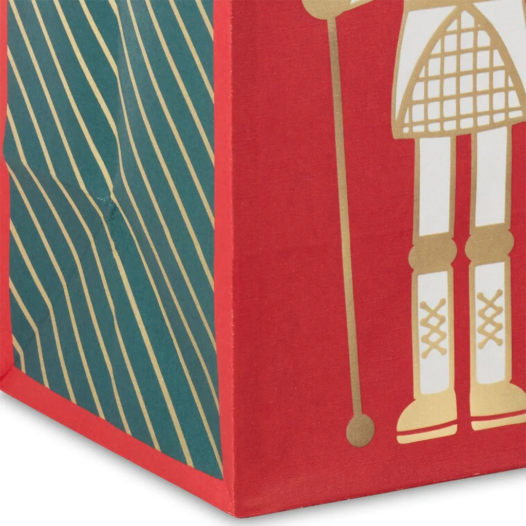 Hallmark : 9.6" Nutcracker on Red Medium Christmas Gift Bag - Image 3
