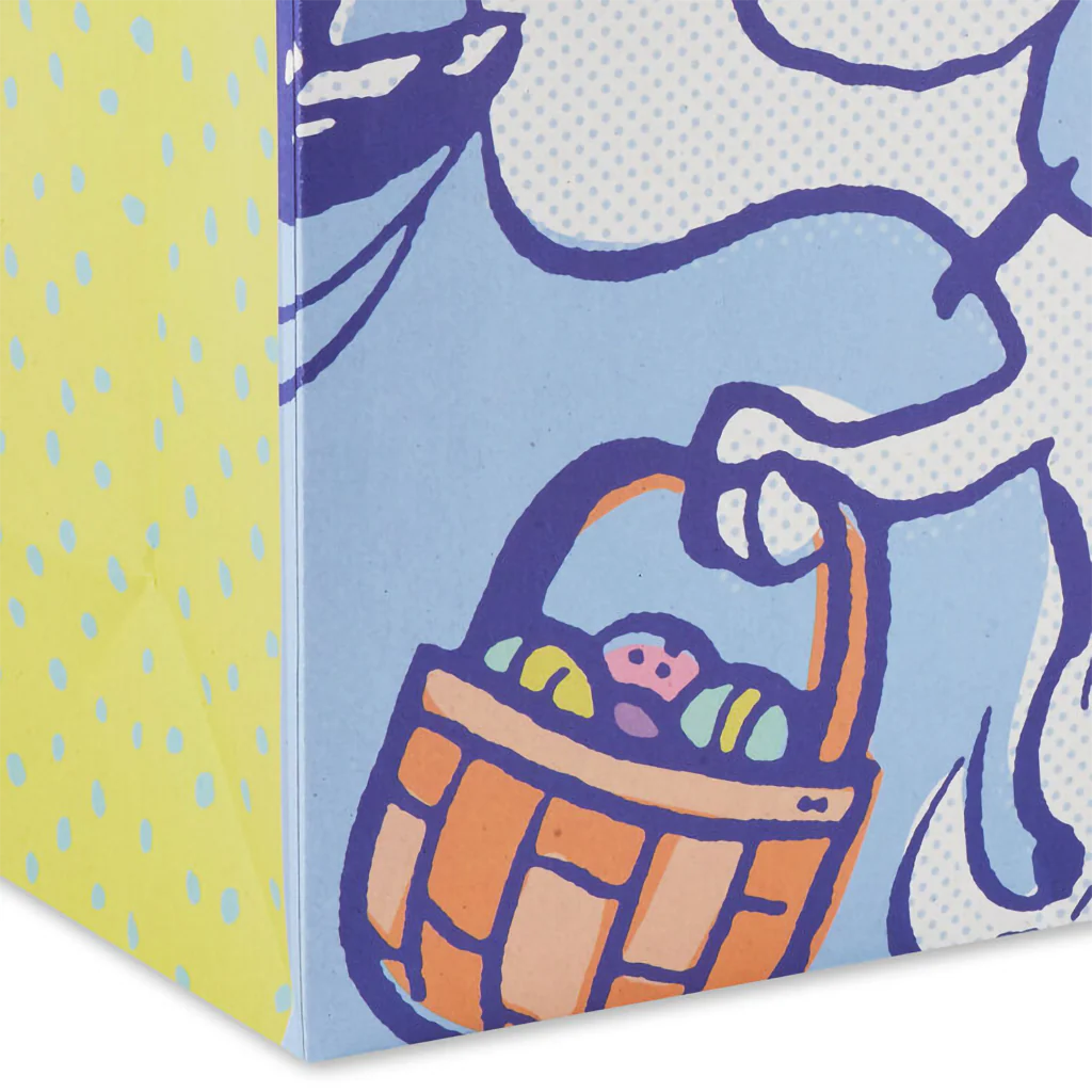 Hallmark : 9.6" Peanuts® Snoopy With a Basket of Easter Eggs Medium Gift Bag - Image 4