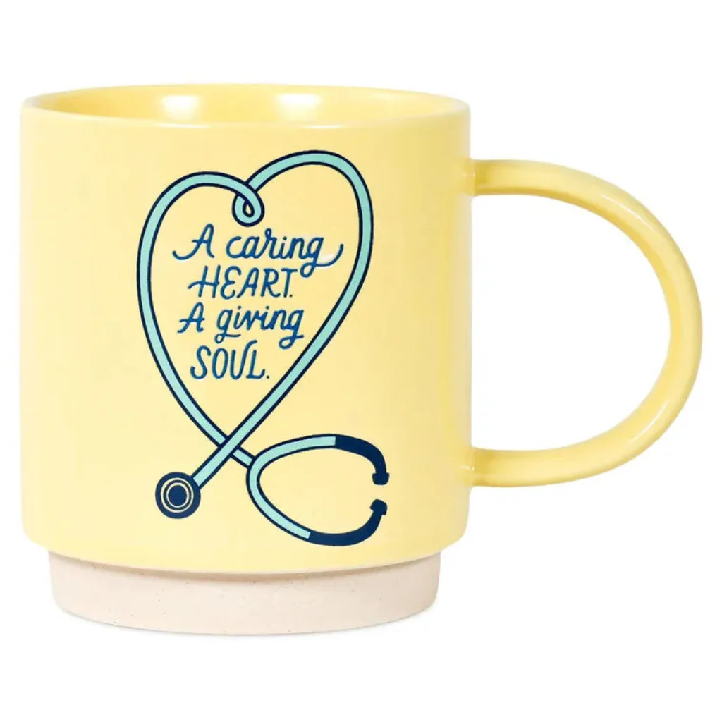 Hallmark :  A Caring Heart Yellow Nurse Mug, 16 oz.