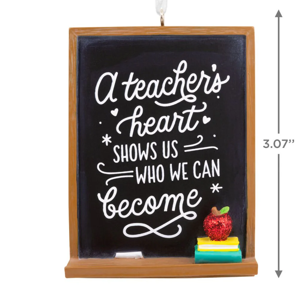 Hallmark : A Teacher's Heart Blackboard Hallmark Ornament - Image 2