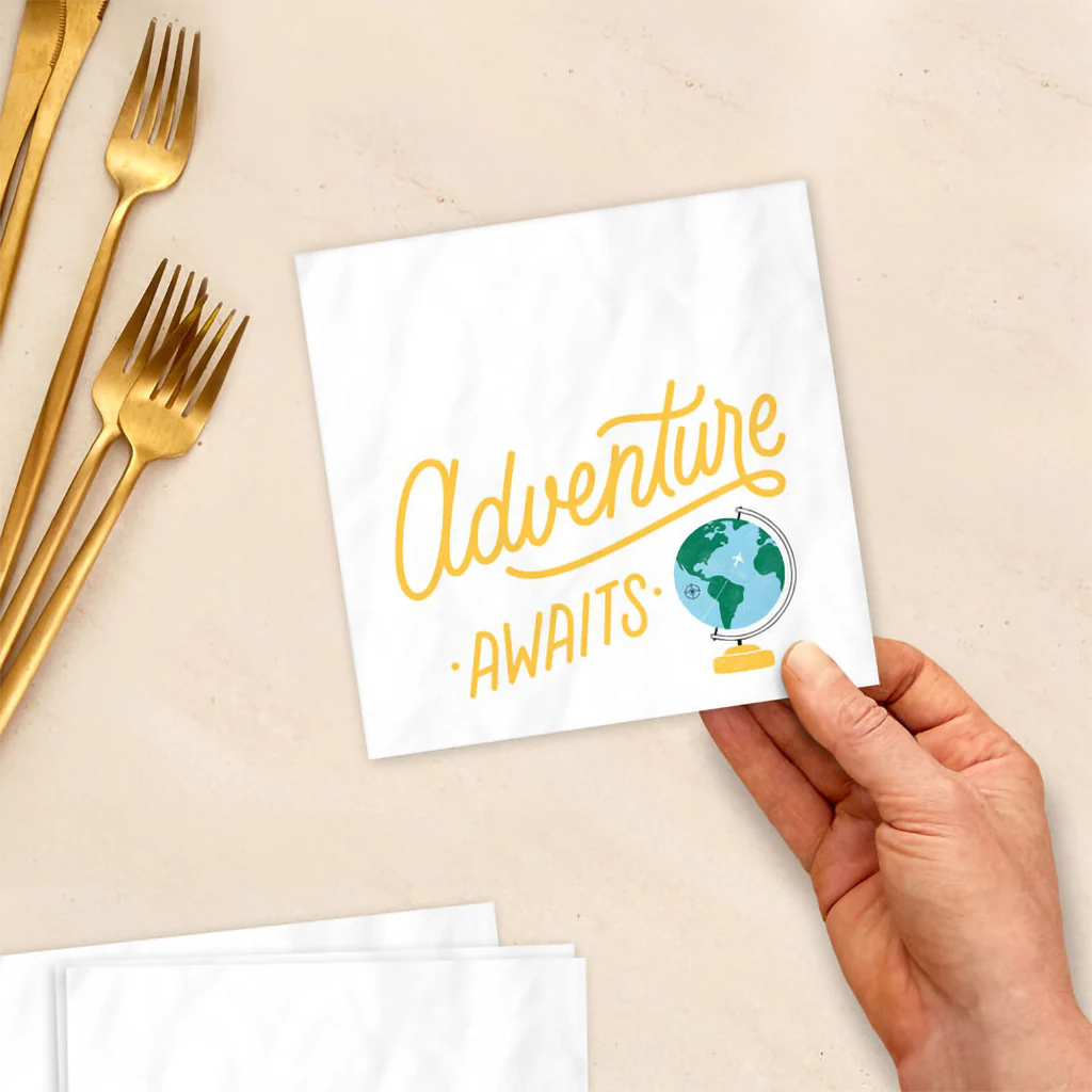 Hallmark : Adventure Awaits Globe Graduation Cocktail Napkins, Pack of 20 - Image 4
