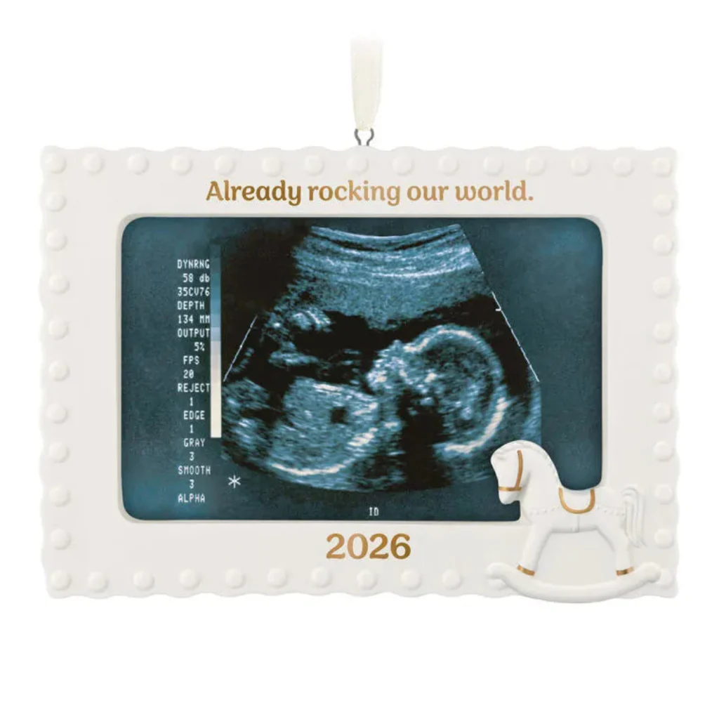 Hallmark : 2026 Keepsake  Already Rocking Our World  Photo Frame Porcelain Ornament (19) - Image 2