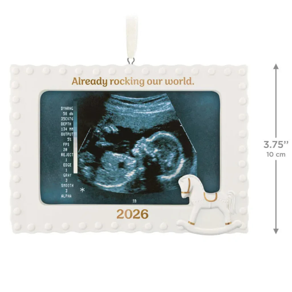 Hallmark : 2026 Keepsake  Already Rocking Our World  Photo Frame Porcelain Ornament (19) - Image 3