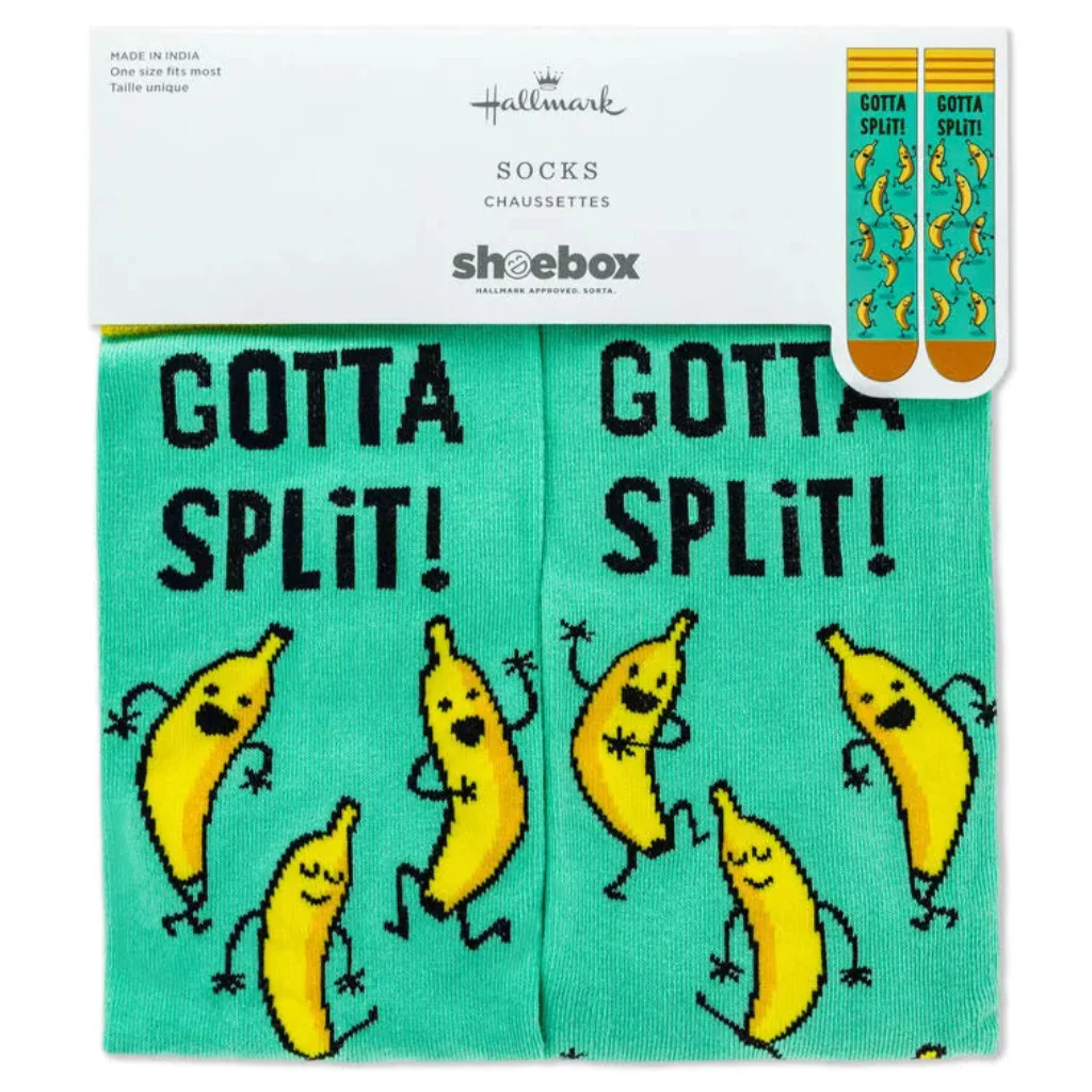 Hallmark : Bananas Gotta Split Novelty Crew Socks