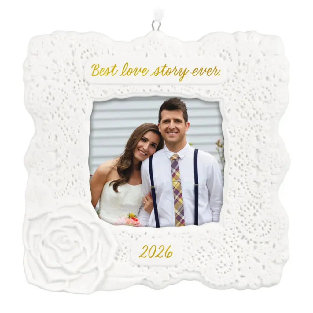 Hallmark : 2026 Keepsake  Best Love Story Ever Photo Frame Porcelain Ornament (46) - Image 2