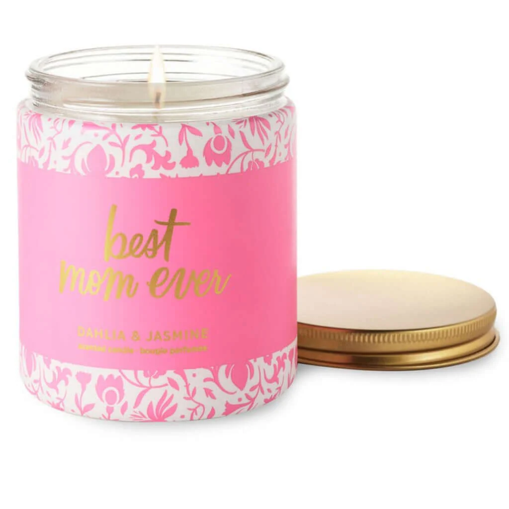Hallmark : Best Mom Ever Dahlia and Jasmine Scented Jar Candle, 7 oz. - Image 2