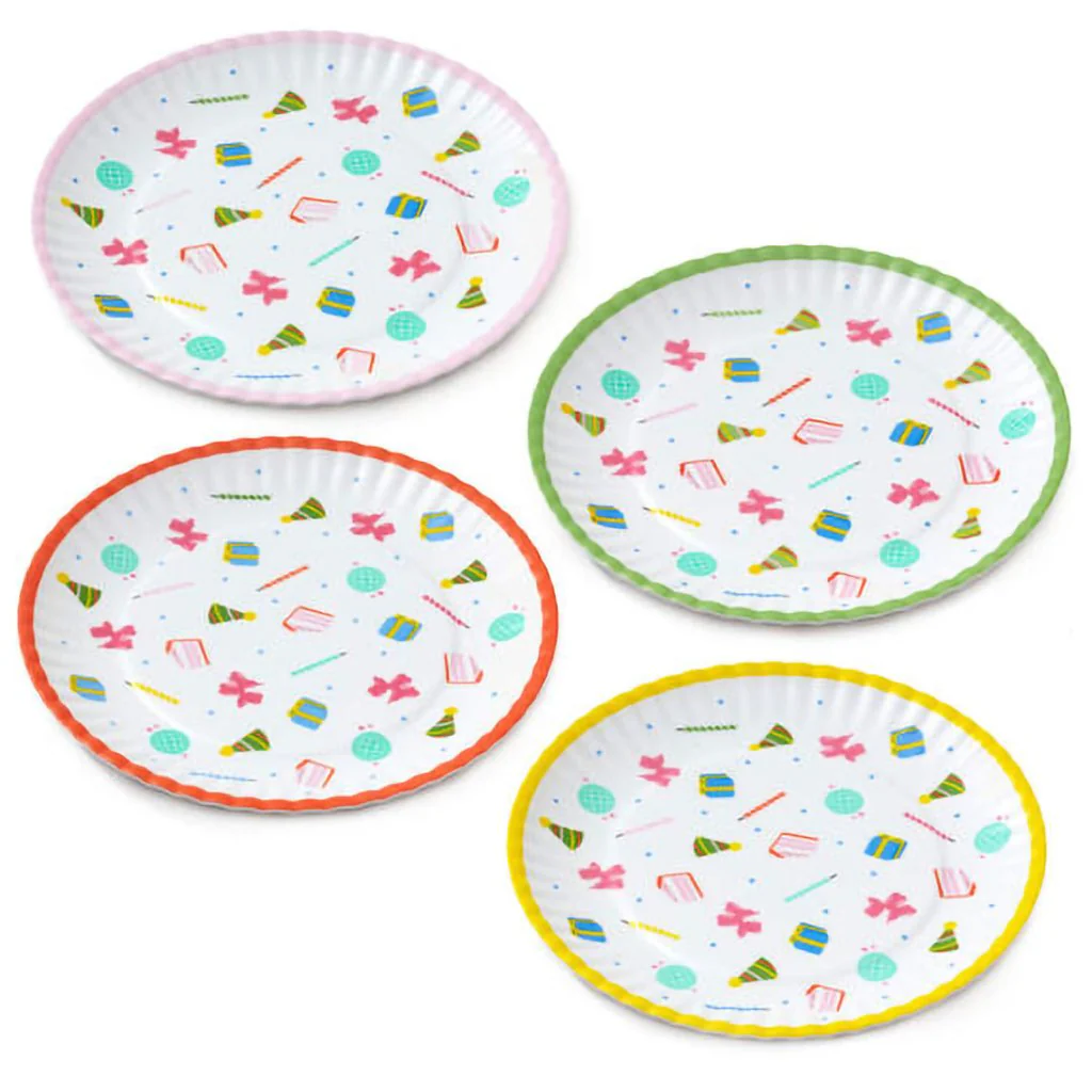 Hallmark : Birthday Celebration Icons Melamine Dessert Plates, Set of 4 - Image 2