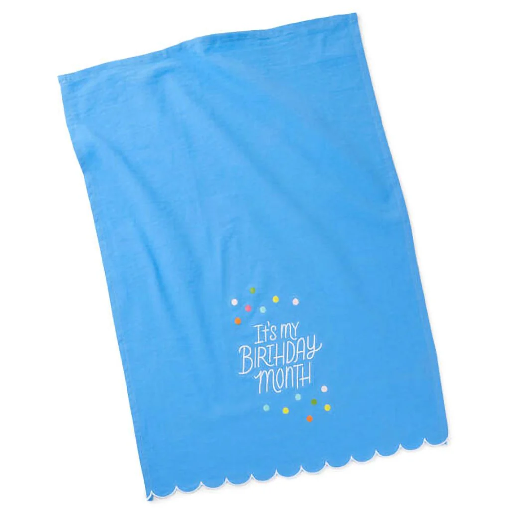 Hallmark : Birthday Month Tea Towel and Wine Glass Bundle - Image 2