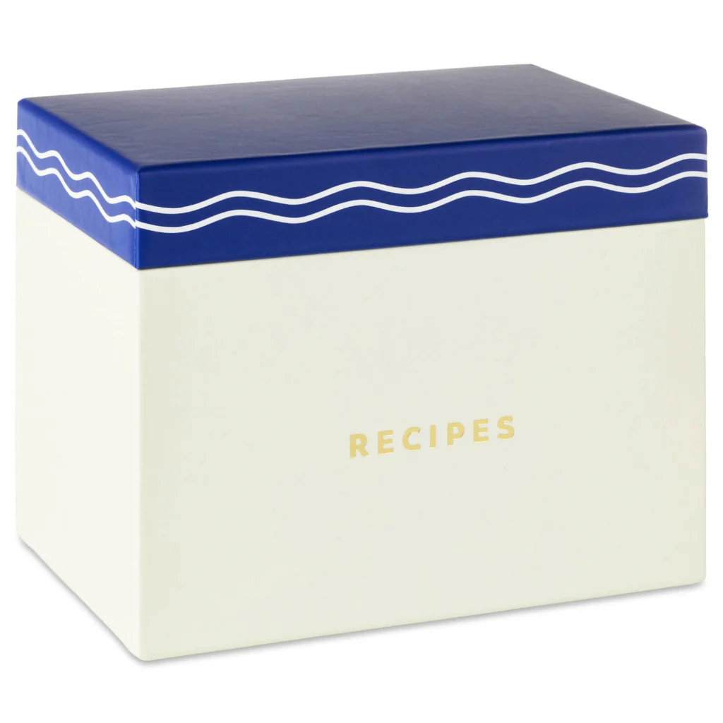 Hallmark : Blue and White Recipe Organizer Box With Recipe Cards