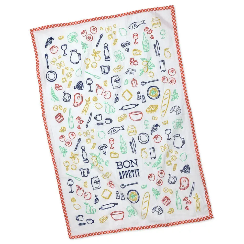Hallmark : Bon Appétit Food Icons Tea Towel, 18x24 - Image 2