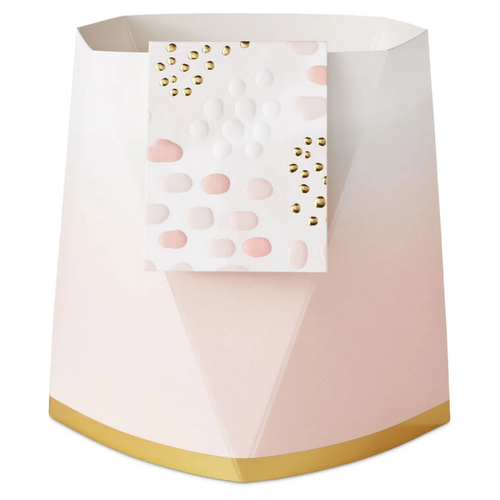 Hallmark : Build-a-Bouquet Gold Polka Dots Pop-Up Paper Vase With Mini Card - Image 6