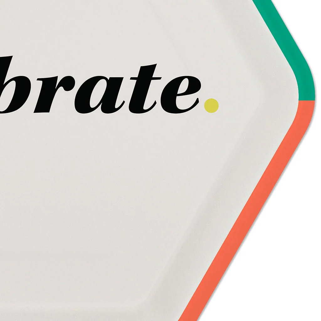 Hallmark : "Celebrate" Hexagonal Dessert Plates, Set of 8 - Image 4
