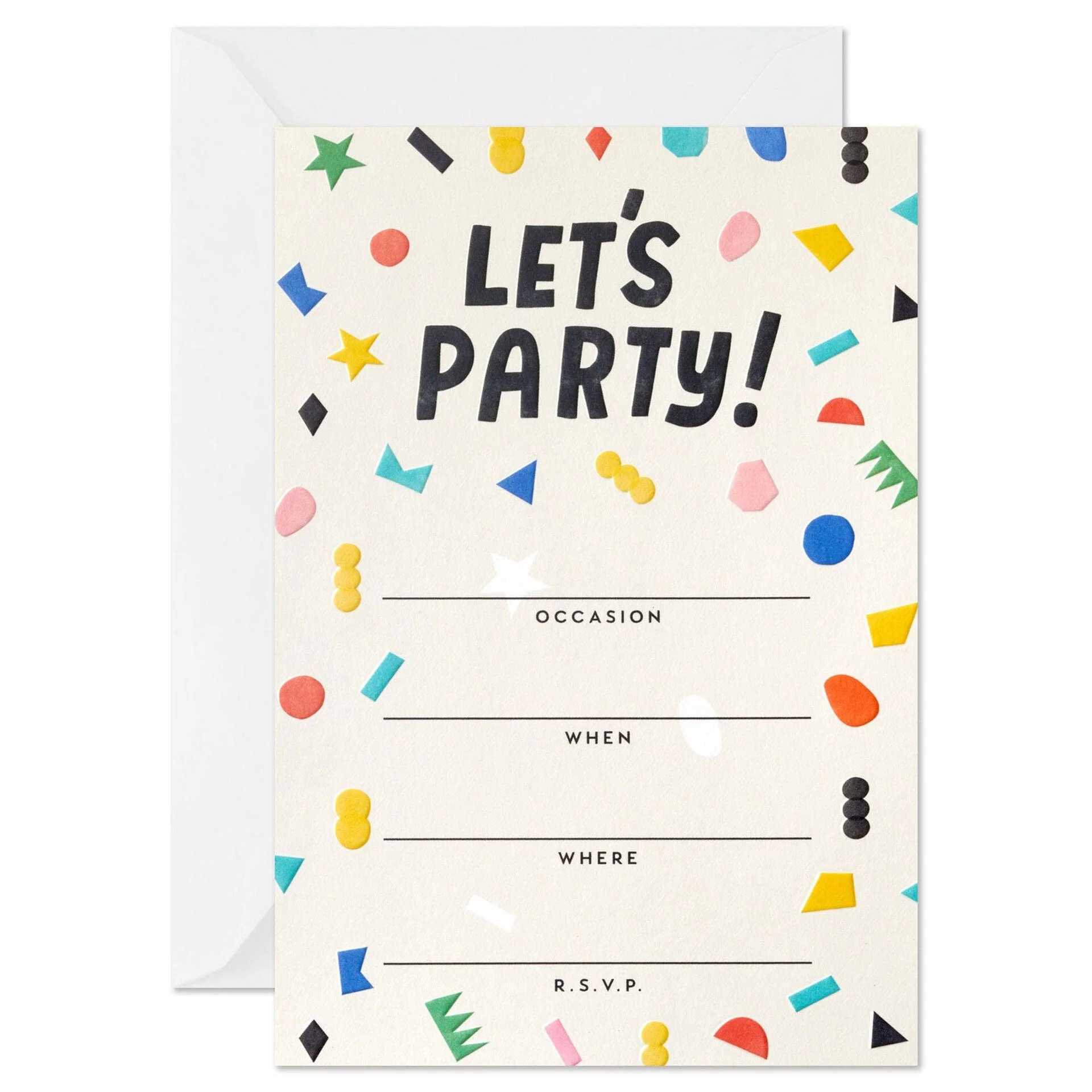 Hallmark : Colorful Confetti Party Invitations, Pack of 20 - Image 2