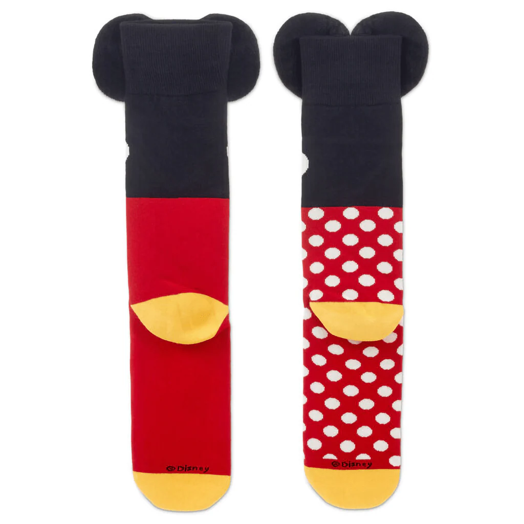 Hallmark : Disney Mickey Mouse and Minnie Mouse Novelty Crew Socks - Image 2