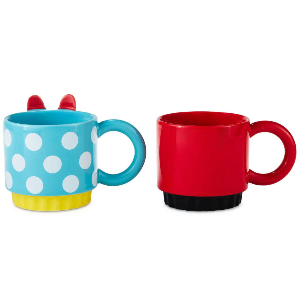 Hallmark : Disney Mickey Mouse and Minnie Mouse Stacking Mugs, Set of 2 - Image 2