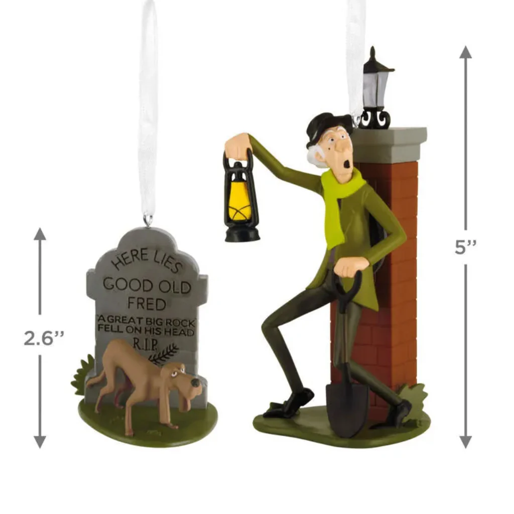 Hallmark : Disney The Haunted Mansion Caretaker and Dog Hallmark Ornaments, Set of 2 - Image 5