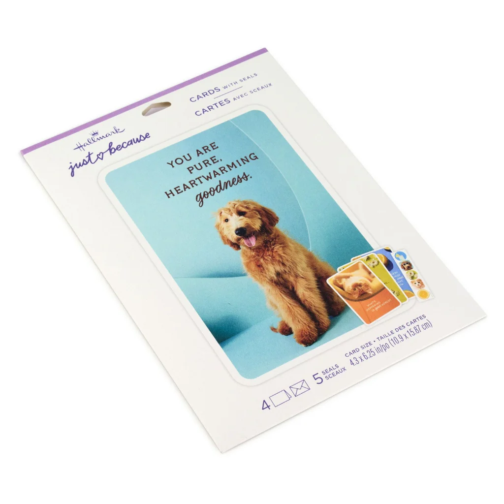 Hallmark : Dog and Cat Just Because Cards Pack With Stickers - Image 2