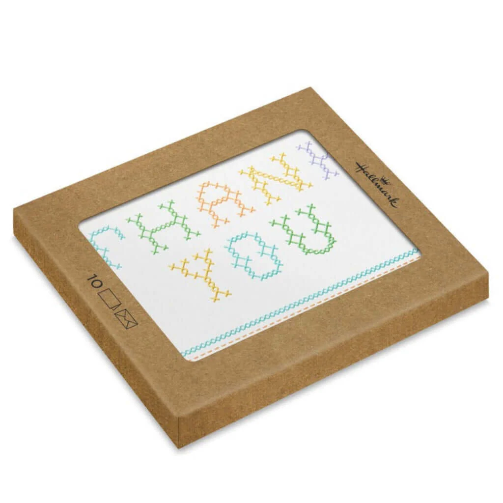 Hallmark : Embroidered Arts Thank You Note Cards Pack, Box of 10