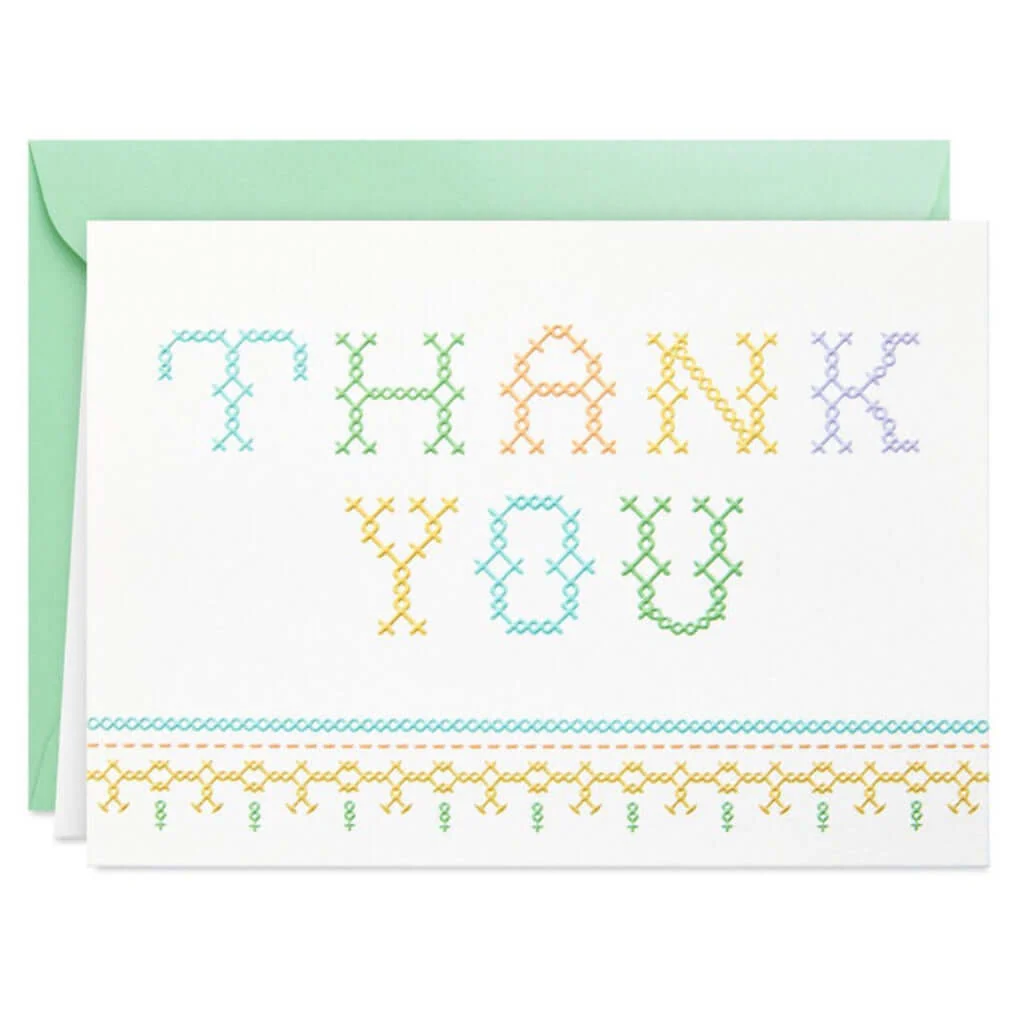 Hallmark : Embroidered Arts Thank You Note Cards Pack, Box of 10 - Image 2