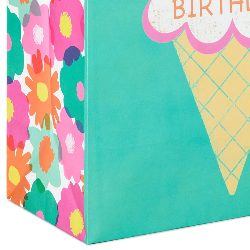 Hallmark : Flowers and Ice Cream 2-Pack Birthday Gift Bag Bundle - Image 4
