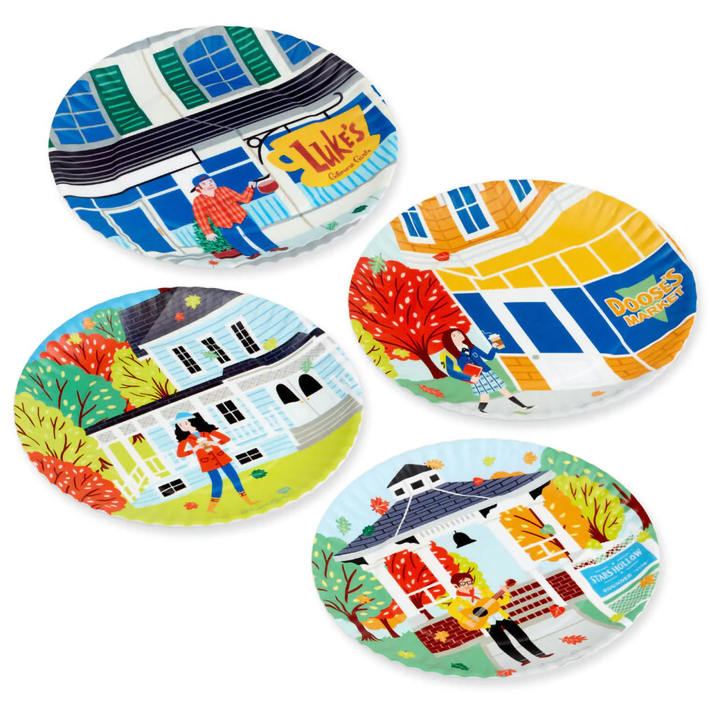 Hallmark : Gilmore Girls Stars Hollow Appetizer Plates, Set of 4