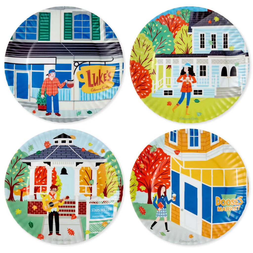 Hallmark : Gilmore Girls Stars Hollow Appetizer Plates, Set of 4 - Image 3