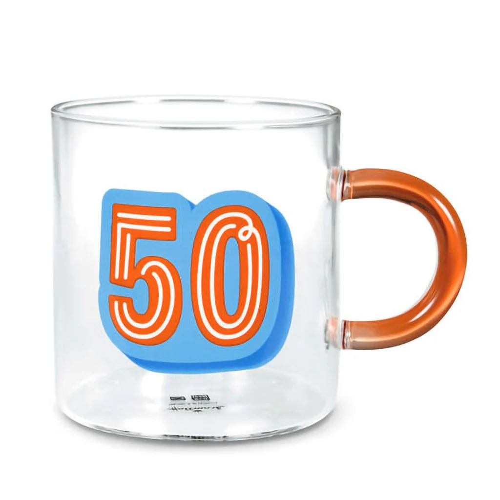 Hallmark : Glass 50th Birthday Mug, 17.5 oz.