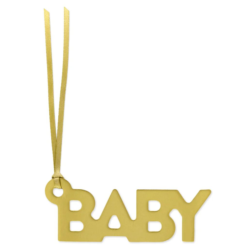 Hallmark : Gold "Baby" Die-Cut Gift Trim