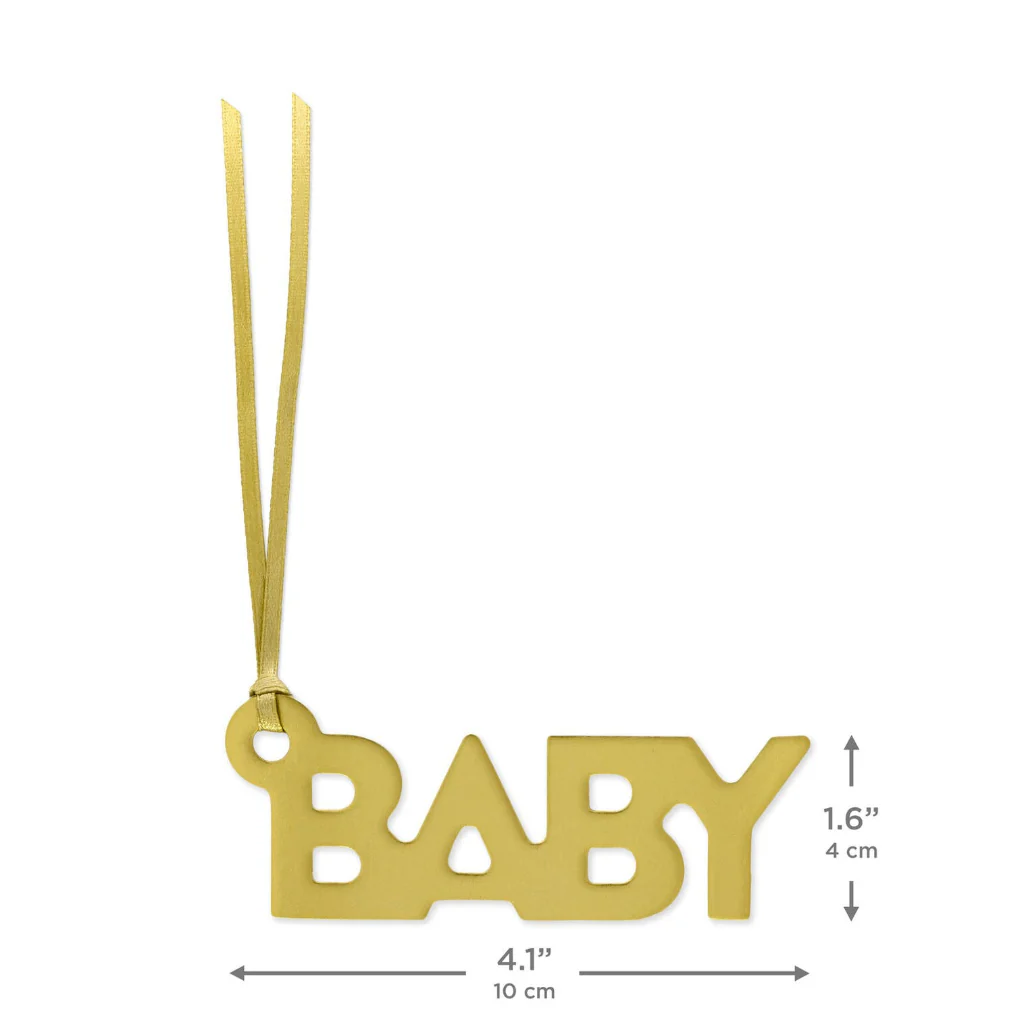 Hallmark : Gold "Baby" Die-Cut Gift Trim - Image 4