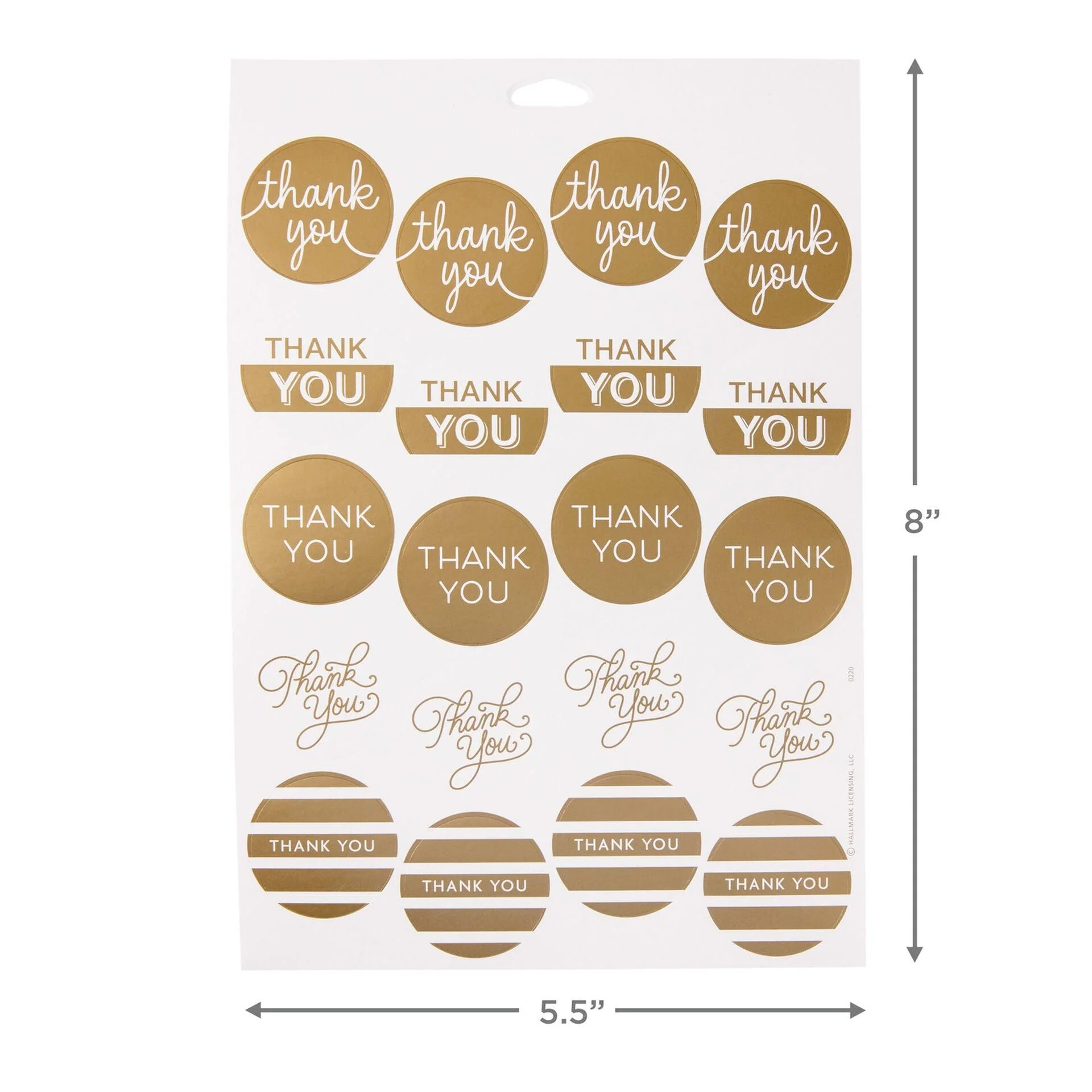 Hallmark : Gold Foil Thank-You Sticker Seals, 10 sheets - Image 3