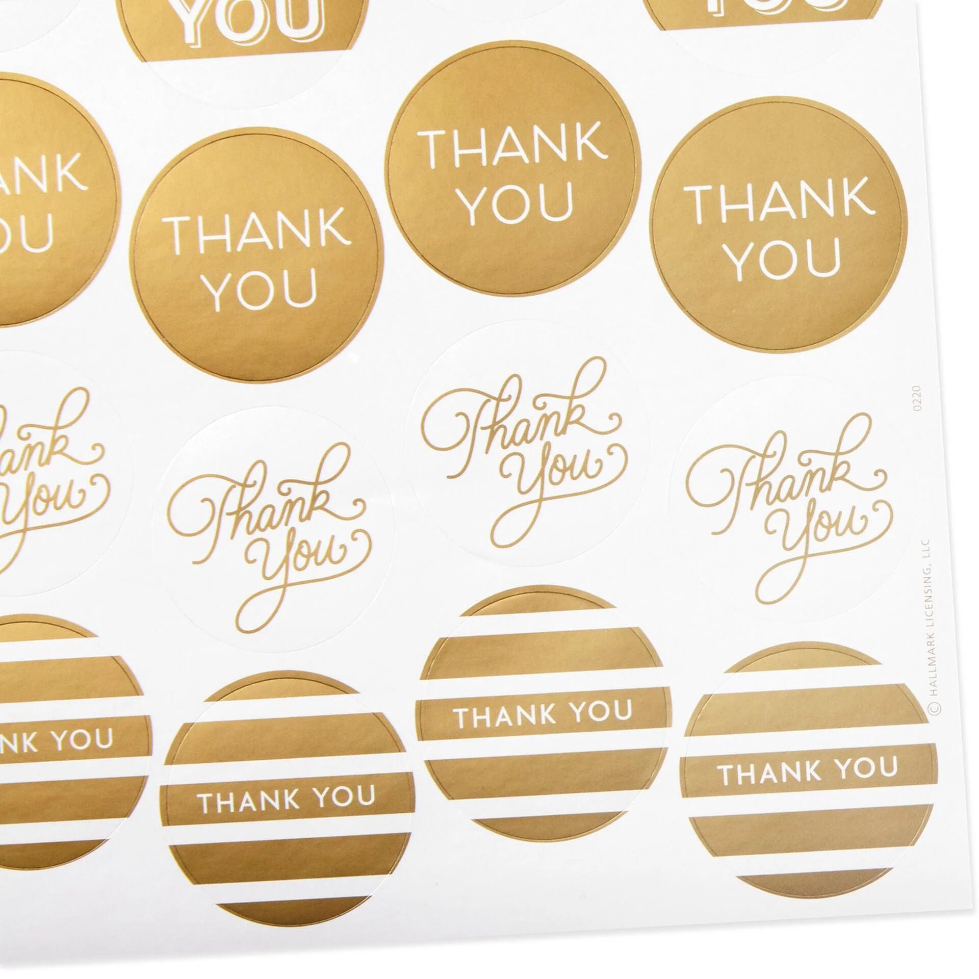 Hallmark : Gold Foil Thank-You Sticker Seals, 10 sheets - Image 4