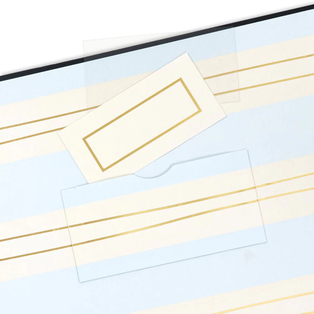 Hallmark : Gold on Navy Linen Customizable Guest Book - Image 3