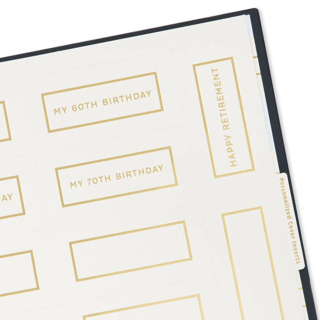 Hallmark : Gold on Navy Linen Customizable Guest Book - Image 4