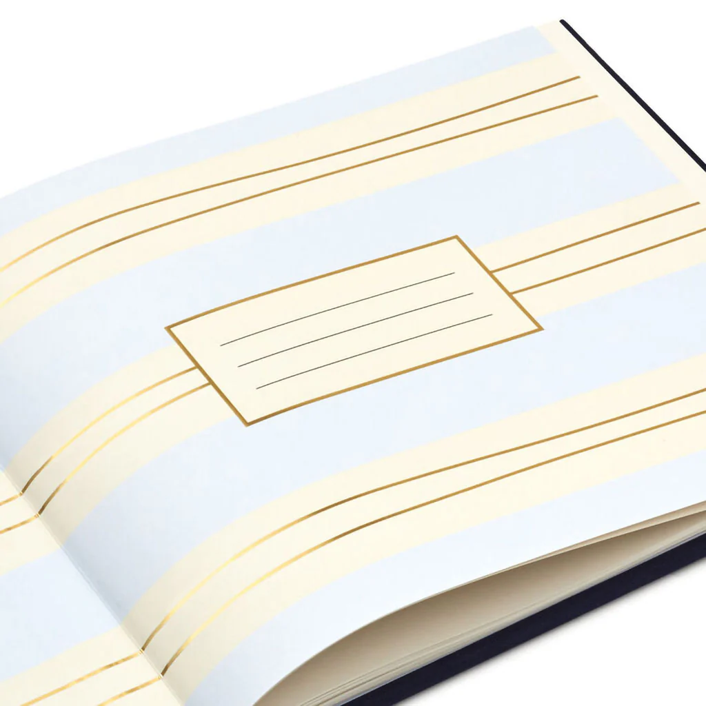 Hallmark : Gold on Navy Linen Customizable Guest Book - Image 5