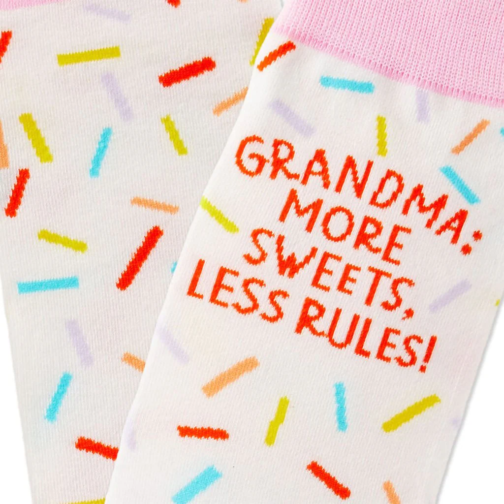 Hallmark : Grandma More Sweets Less Rules Novelty Crew Socks - Image 3
