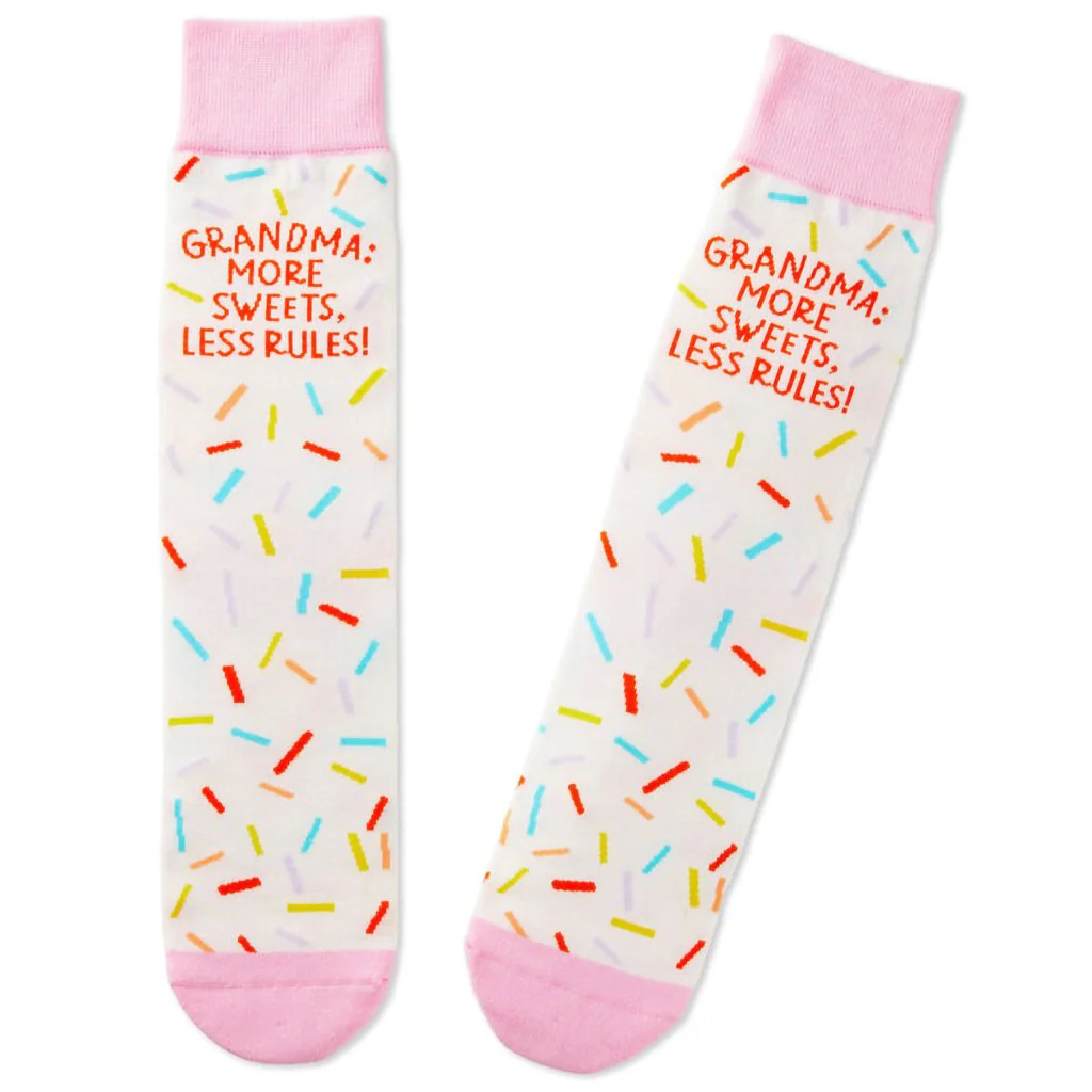 Hallmark : Grandma More Sweets Less Rules Novelty Crew Socks - Image 4