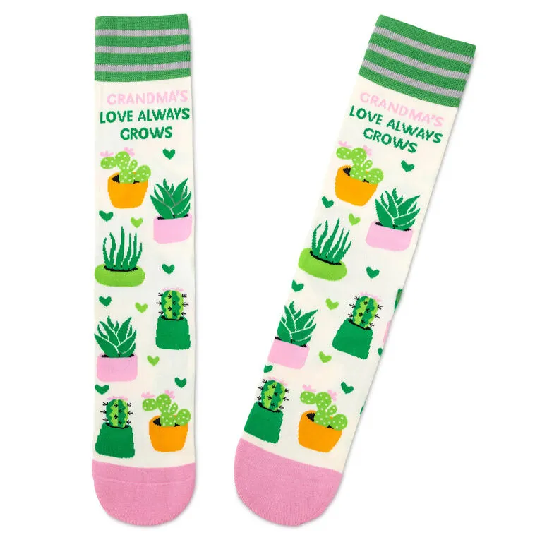 Hallmark : Grandma's Love Always Grows Novelty Crew Socks - Image 3