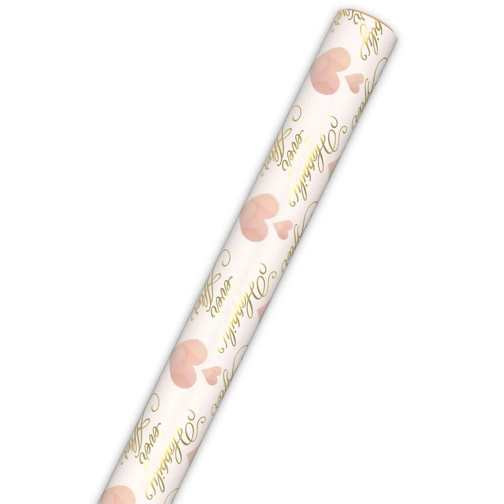 Hallmark : Hearts and Happily Ever After on Blush Wrapping Paper Roll, 20 sq. ft. - Image 5
