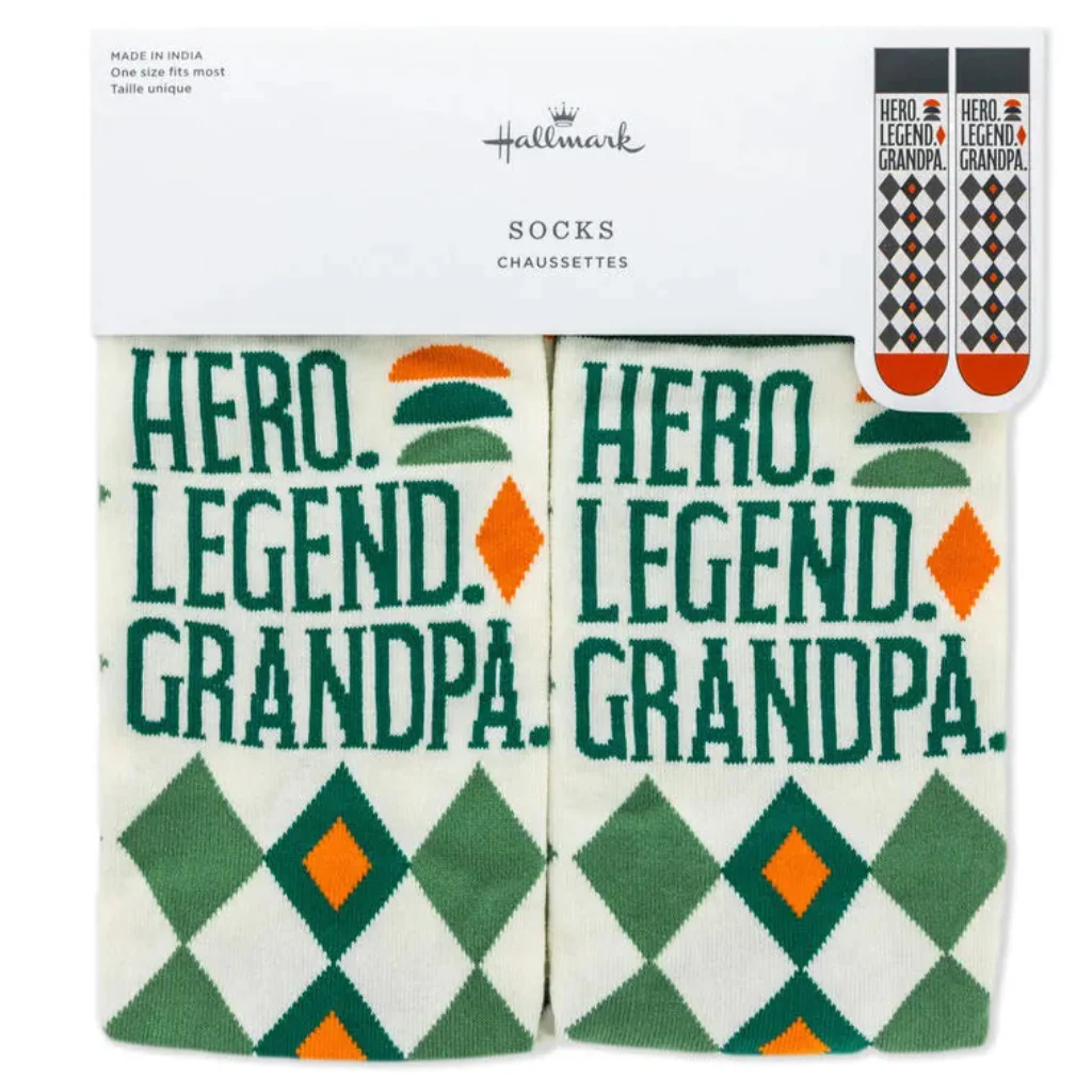Hallmark : Hero Legend Grandpa Novelty Crew Socks