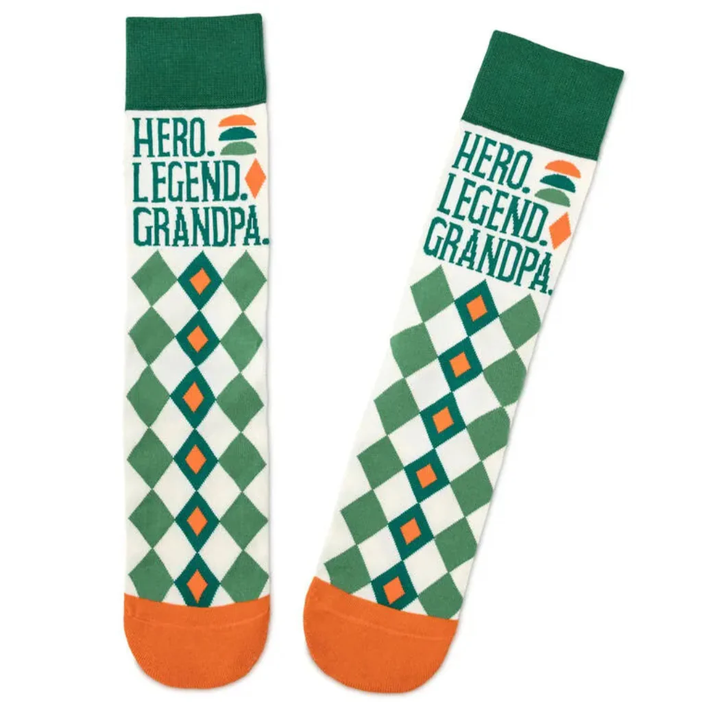 Hallmark : Hero Legend Grandpa Novelty Crew Socks - Image 3