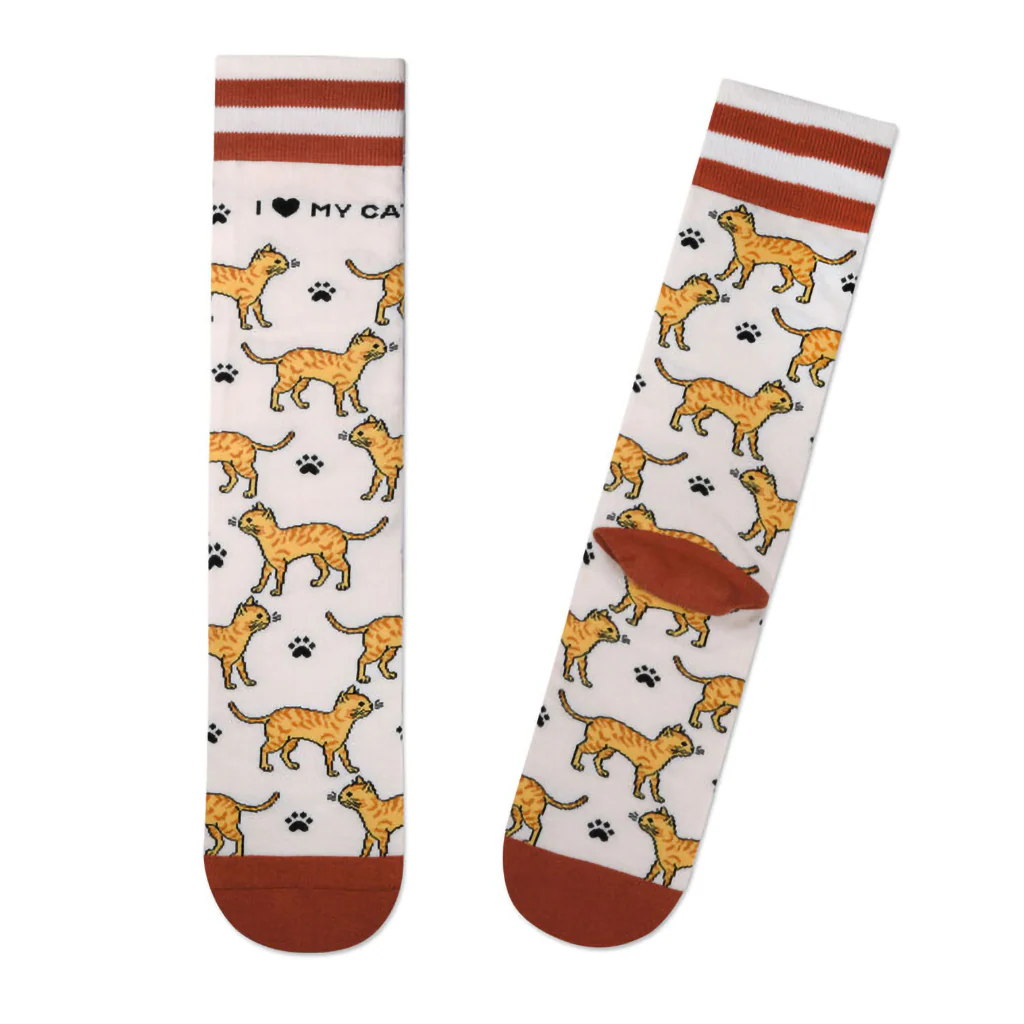 Hallmark : I Love My Orange Cat Crew Socks