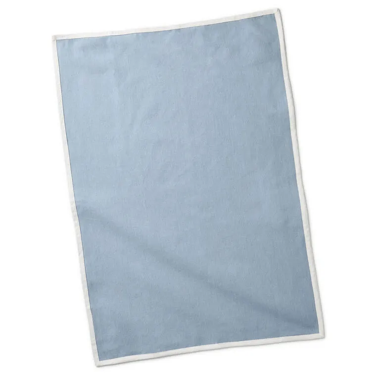 Hallmark : Green Floral and Blue Chambray Tea Towels, Set of 2 - Image 3