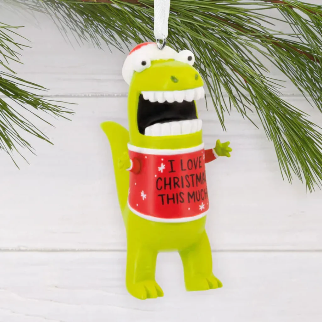 Hallmark : Shoebox - Love Christmas This Much Dinosaur Hallmark Ornament