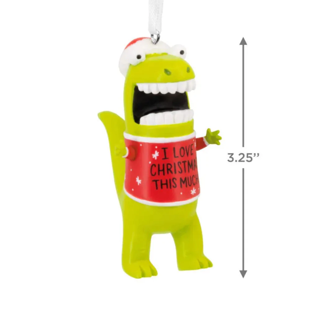 Hallmark : Shoebox - Love Christmas This Much Dinosaur Hallmark Ornament - Image 2