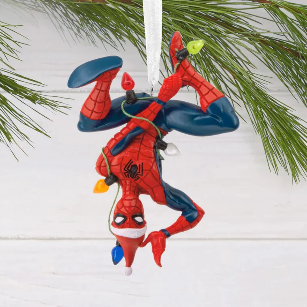 Hallmark : Marvel Spider-Man Hanging From Lights Ornament