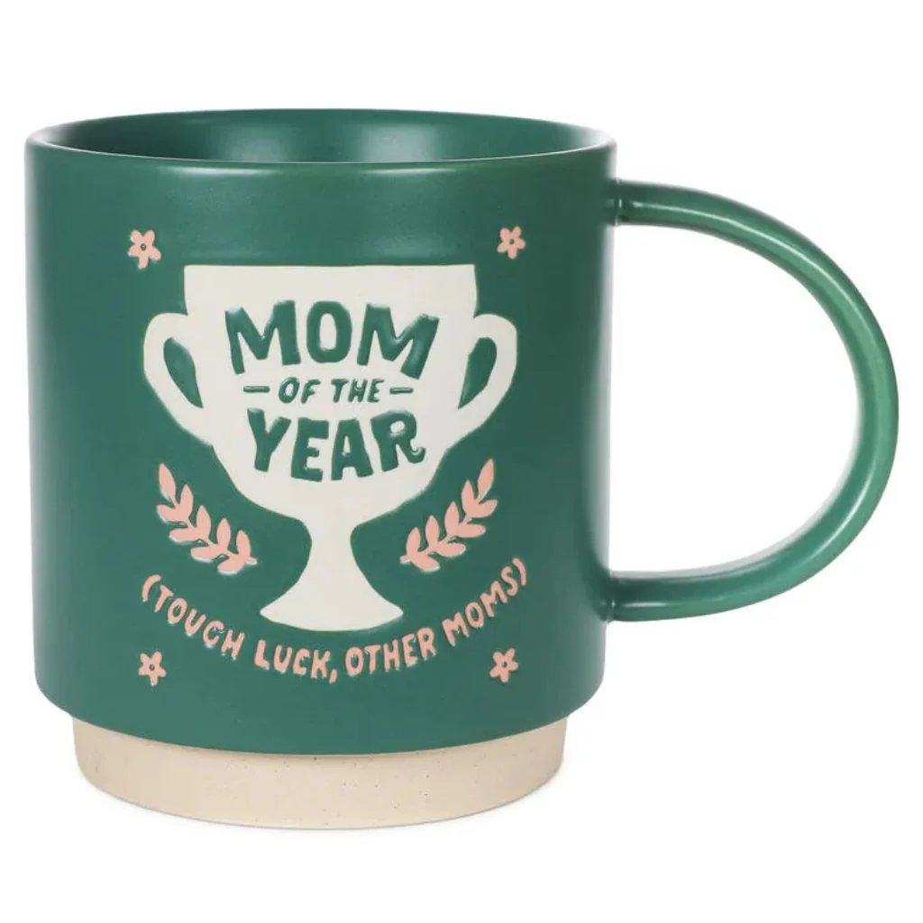 Hallmark : Mom of the Year Trophy Green Mug, 16 oz.