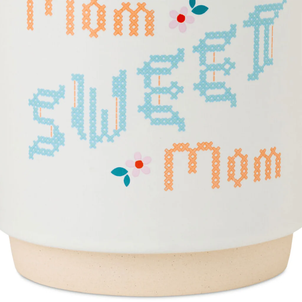Hallmark : Mom Sweet Mom Cross-Stitch Mug, 16 oz. - Image 3