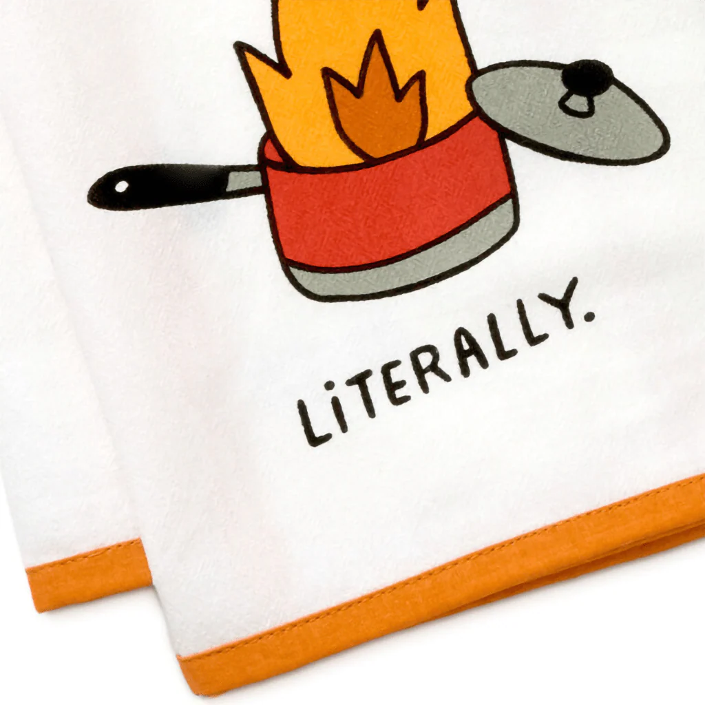Hallmark : My Cooking Is Fire Funny Tea Towel, 18x26 - Image 3