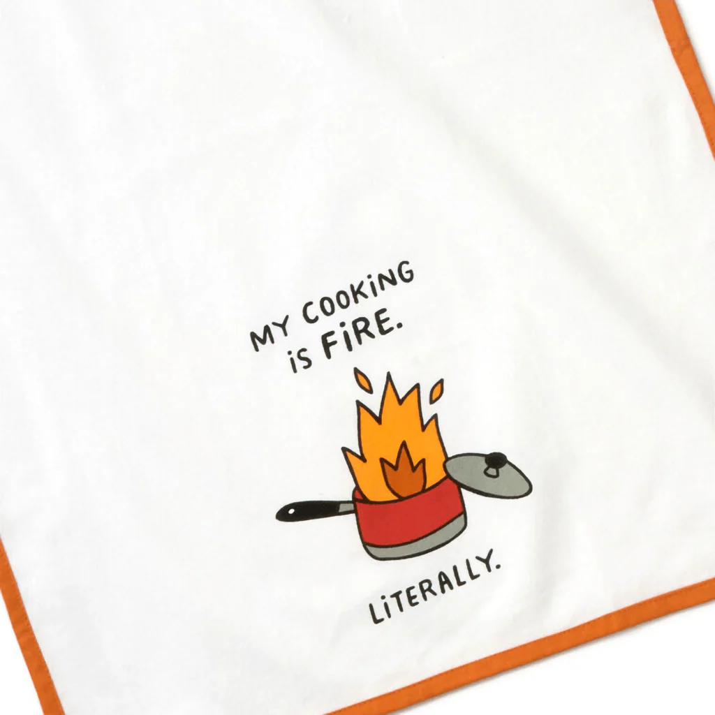 Hallmark : My Cooking Is Fire Funny Tea Towel, 18x26 - Image 4