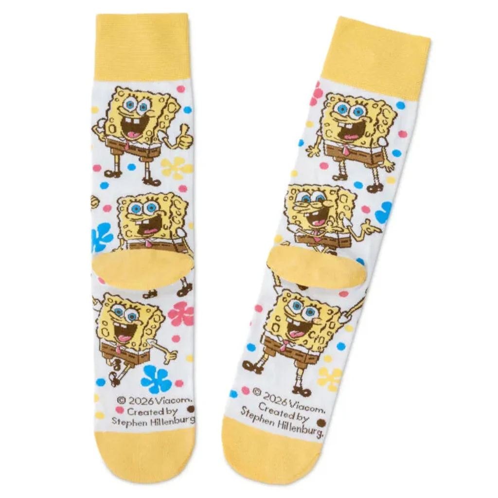 Hallmark : Nickelodeon SpongeBob SquarePants Best Day Ever Novelty Crew Socks - Image 2